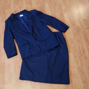 Glenbrooke navy skirt suit blazer set